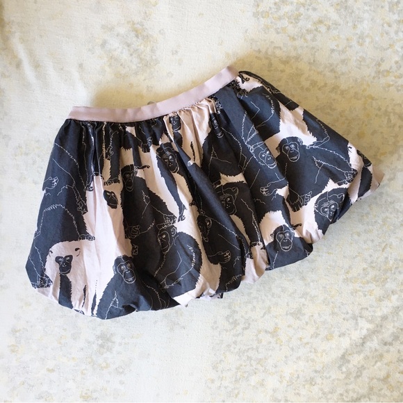 Cos Girls Size 2-4 Chimpanzee Monkey Print Bubble Mini Skirt Pink Gray - Picture 5 of 6